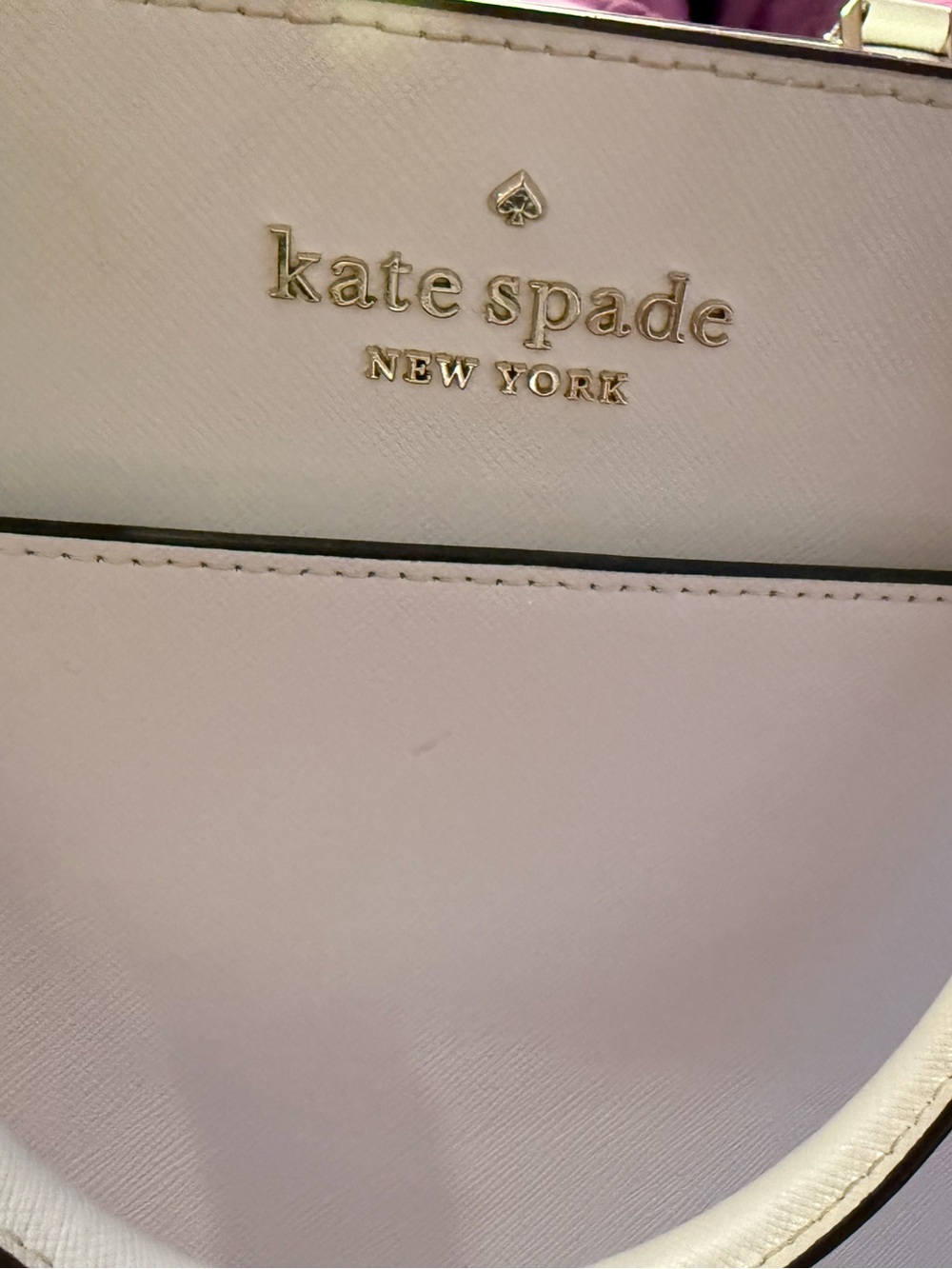 kate spade Blush Pink Leather Tote with Gold Logo